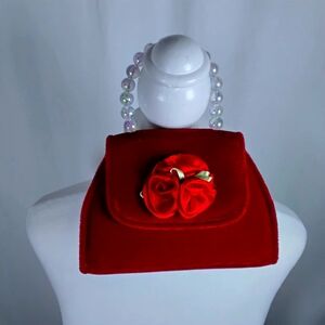 Toby Red Velvet Small Box Purse Clutch